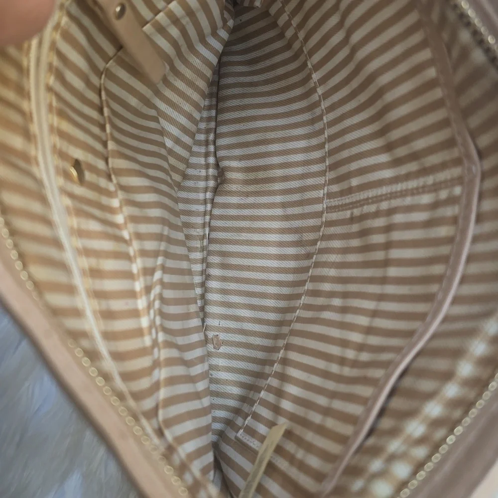Vintage Kate Spade Beige Leather Shoulder Crossbody Street Bag tan